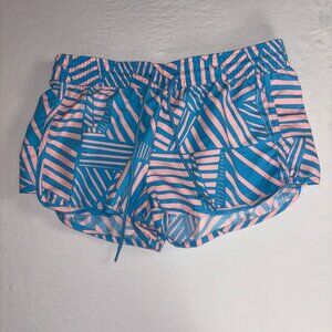 Bluewater Beach Pink and Blue Patterned Swim Shorts - Size Large